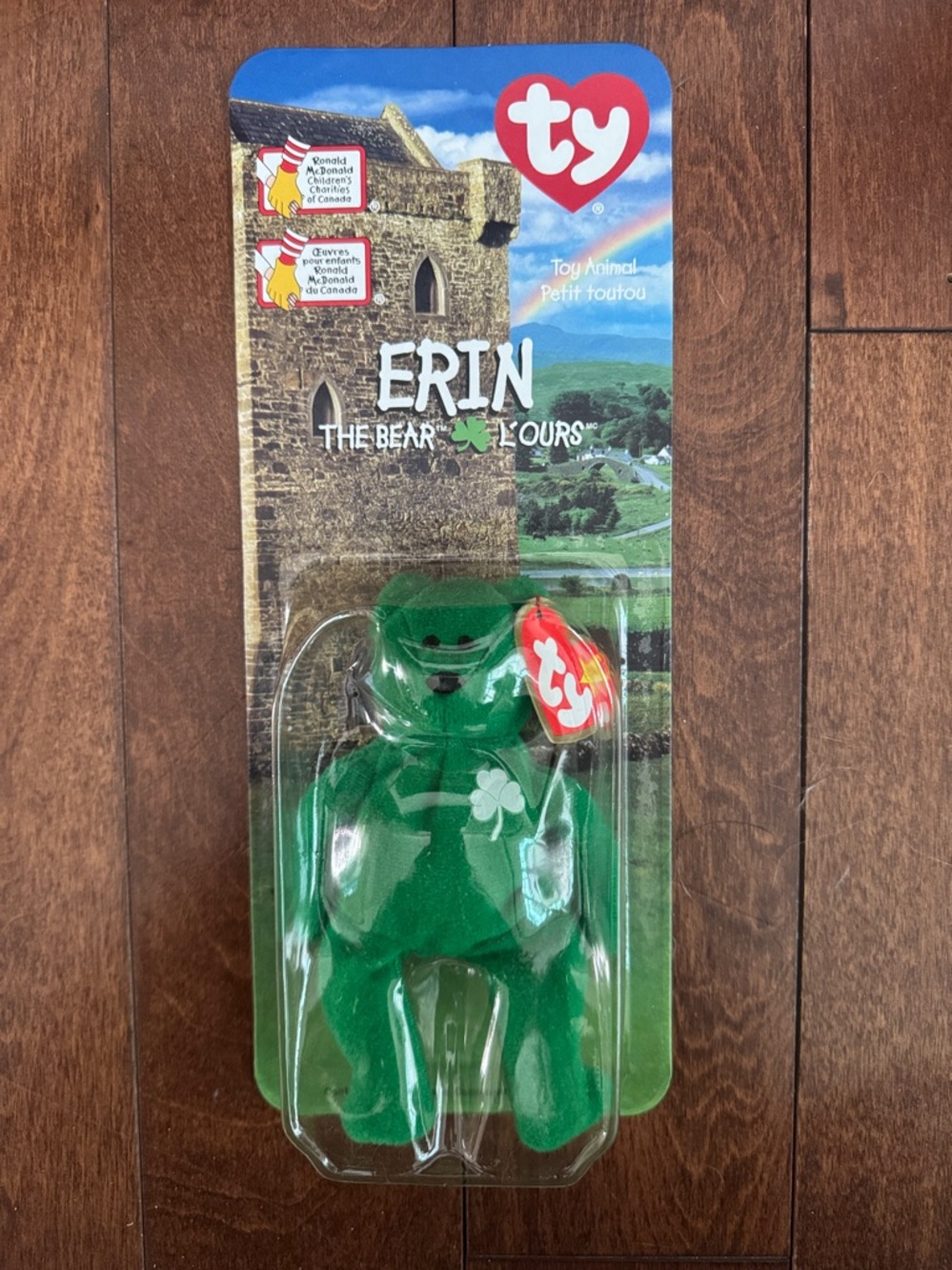 "Ty Teenie Beanie Baby" in original packaging. Erin 1999. NWT